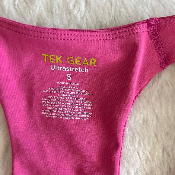 Tek Gear Pink Racerback Sports Bra Front Zipper Closure & Removable Pads Small - Picture 3 of 5